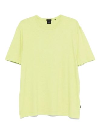 BOSS linen T-shirt - men - Linen/Flax/Cotton - M - Green