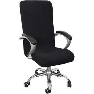 OEM Funda Para Silla De Oficina - Microfibra El&aacute;stica - Para Sillas Giratorias Y Pivotantes - Altura Del Respaldo 70-80 Cm - Negro - 1 Unidad