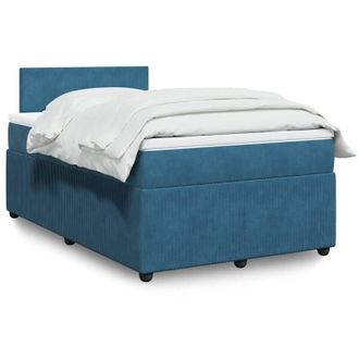 vidaXL Vidaxl - Cama Box Spring Con Colch&oacute;n Terciopelo Azul 120x200 Cm