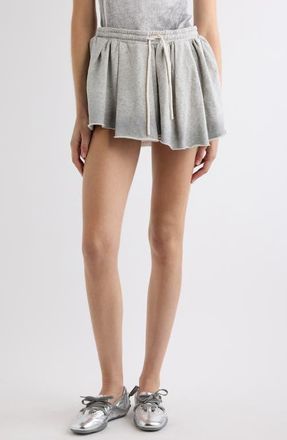 Acne Studios Felpa Pleated Cutoff Sweat Skirt in Grey Melange at Nordstrom, Size X-Small