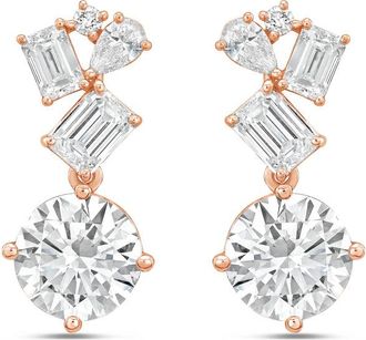 Diana M. Jewels 14KT ROSE GOLD LAB GROWN DIAMOND FASHION EARRINGS WEIGHING 8.00 CTS TW