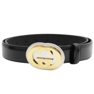Gucci Pre-owned Leather Belt - Heren - Vintage Accessoires - Zwart - ONE Size - Leer - Vintage
