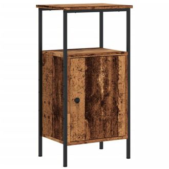 vidaXL Vidaxl - Mesita De Noche Madera Ingenier&iacute;a Madera Envejecida 41x31x80 Cm