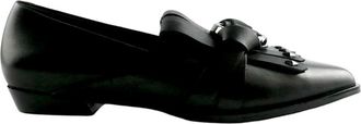 Elvio Zanon Zwarte leren loafers - Dames - Loafers - Zwart - 37 EU - Leer - Schoenen