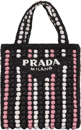 Prada Rieten Schoudertas - Dames - Mini tas - Zwart - ONE Size - Tassen