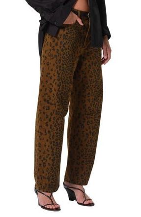 Citizens Of Humanity Miro High Waist Barrel Jeans in Sepia Cheetah at Nordstrom Rack, Size 27