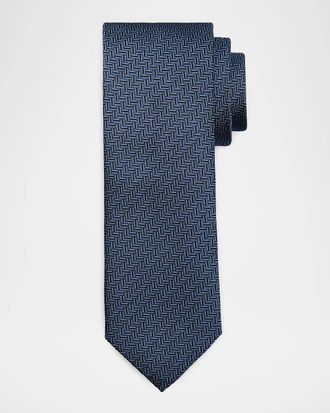 Canali Men & apos;s Jacquard Abstract Silk Tie