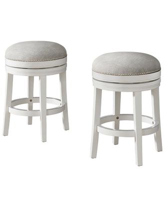 Alaterre Clara Set of 2 Swivel Counter Height Stools