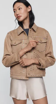 Anthropologie MOTHER Mountain Drifter Faux Suede Studded Jacket