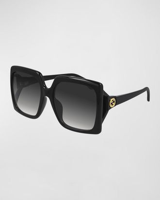 Gucci Oversized Square Injection Plastic Sunglasses