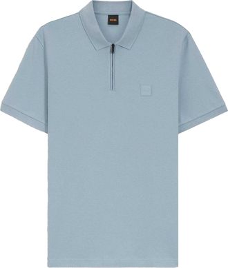 HUGO BOSS Polo met kwartrits en logo voor heren (Blauw)