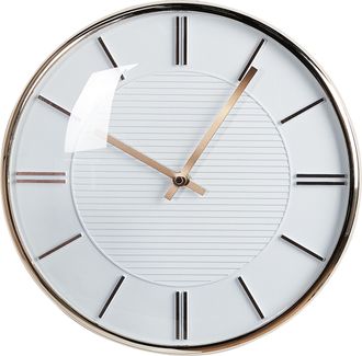 Beliani Reloj De Pared Blanco 34 Cm Material Sint&eacute;tico Pl&aacute;stico Metal Sin N&uacute;meros Daroca