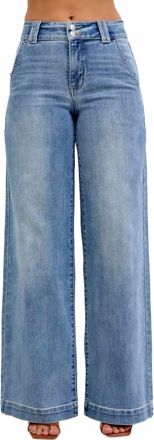 Judy Blue Amelia High Waist Wide Leg Trouser In Medium Wash