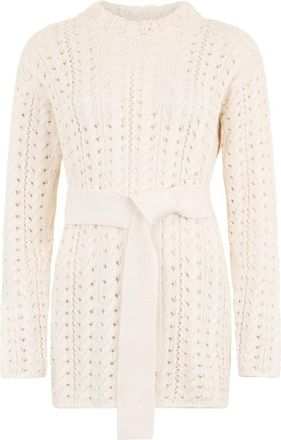 Moorer Lidia Dress - Dames - Kleedjes - Beige - XS - Katoen - Kleedjes