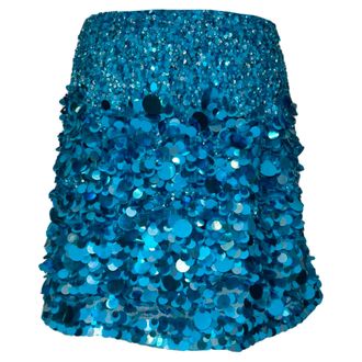 Aje Aje Cherie Sequin Mini Skirt in Light Blue Nylon