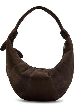 Christophe Lemaire Fortune Croissant Suede Shoulder bag - Dark Brown - One Size