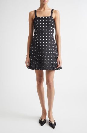 Emilia Wickstead Jueelee Layered Silk Organza Minidress in Black Polka Dot at Nordstrom, Size 12 Us