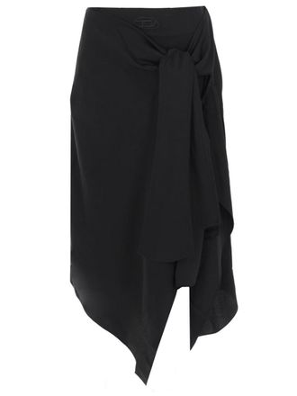 Diesel O-Tali Asymmetrical Bow Midi Skirt