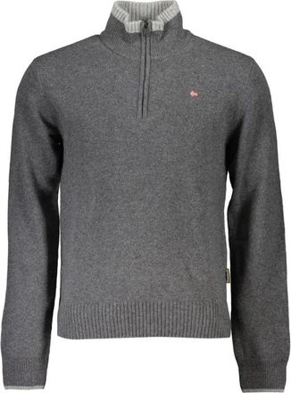 Napapijri Grigio Tessuto Sweater - Heren - Coltruien - Grijs - 2XL - Katoen - Truien & Vesten