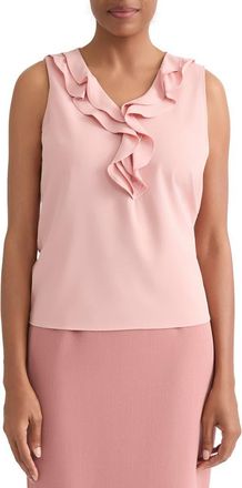 Kasper Ruffle Front Sleeveless Top in Light Rose at Nordstrom, Size X-Small