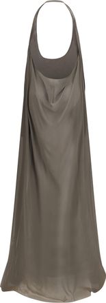 Rick Owens Womens Haltar Silk Georgette Dress Dust