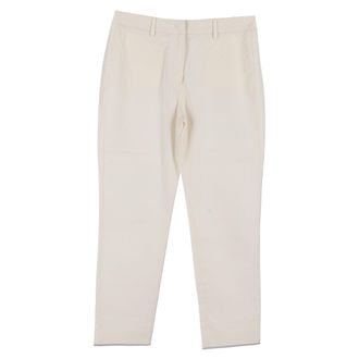 Max Mara Weekend Max Mara Straight-Leg Trousers in White Cotton