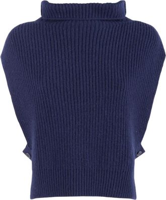 Nenette Davantino - Dames - Coltruien - Blauw - M - Wol - Truien & Vesten
