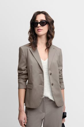 Cinque Jackenblazer CINQUE CILARNI, Damen, Gr. 34, braun, Web, Obermaterial: 64% Baumwolle, 33% Polyester, 3% Elasthan, unifarben, slim fit h&uuml;ftlang, V-Aussc