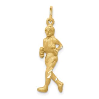 Diamond2Deal 10k Yellow Gold Solid Runner Charm