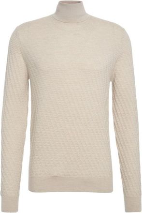 Paolo Pecora Beige Knit Sweater With Textured Knit