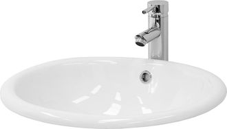 ML Design Lavabo cer&aacute;mica lavamanos com&uacute;n pila para aseo de ba&ntilde;o ovalado