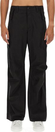 Dolce & Gabbana Wide Leg Cotton Trousers - Black