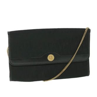 Dior Pre-owned Clutches, female, Black, Size: ONE SIZE Pre-owned Vintage Canvas Shoulder Bag