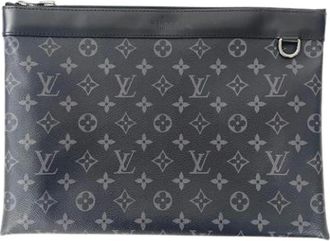 Louis Vuitton Pre-owned Clutches, male, Gray, Size: ONE SIZE Pre-owned Monogram Eclipse Pochette