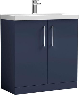 Nuie Nuie - Arno Floor Standing 2-Door Vanity Unit with Basin 1 800mm Wide - Midnight Blue