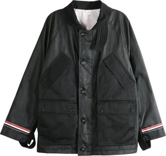 Thom Browne panelled buttoned jacket - Nero