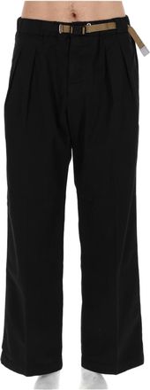 White Sand Relaxed Wide-Leg Slim Belt Pants