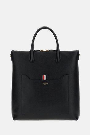 Thom Browne Vertical Tote In Pelle Pebble Grain