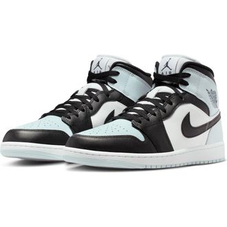 Nike Jordan Air Jordan 1 Mid Basketball Sneaker in Black/Squadron Blue at Nordstrom, Size 10.5