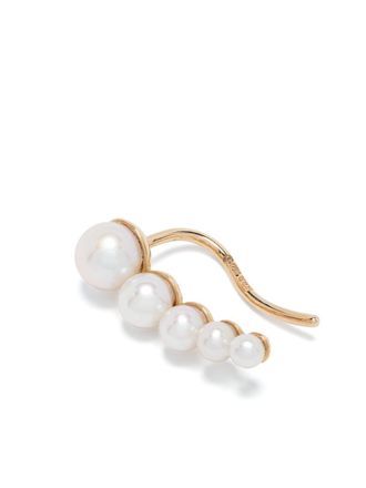 Sophie Bille Brahe Orecchino Petite Croissant Japonais in oro giallo 14kt con perla dacqua dolce