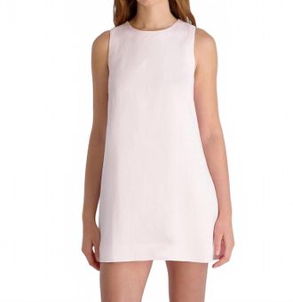 French Connection Cooper Linen Sleeveless Mini Dress In Pink Icing