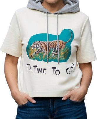 Brandon Maxwell The Aine Hoodie Shirt In Tiger Ittg