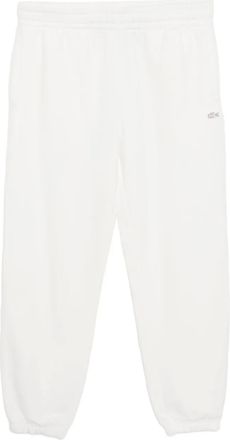 Lacoste Broek met geborduurd logo - Wit