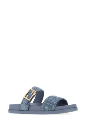 Fendi Denim Jeans+denim Ch Slippers Flat Shoes