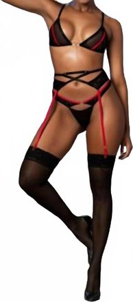 Mapalé Fire 3 Piece Bra Set In Black