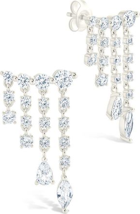 Sterling Forever Adrian Cubic Zirconia Drop Earrings in Silver at Nordstrom