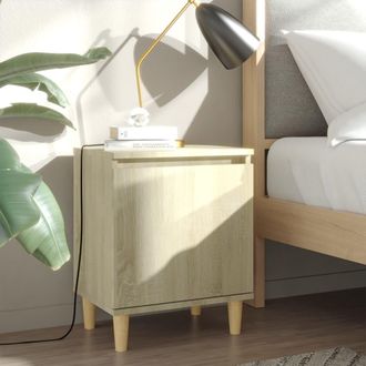 vidaXL Vidaxl - Mesita De Noche Con Patas Madera Pino Roble Sonoma 40x30x50 Cm