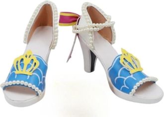 Generic Womens Anime Cosplay Shoes for Aikatsu Fancy Stage Performance Props Boots Custom Made Halloween Christma Comic Con (White,10.5)