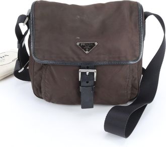 Prada Brown Nylon Tessuto Shoulder Bag (Pre-Owned)