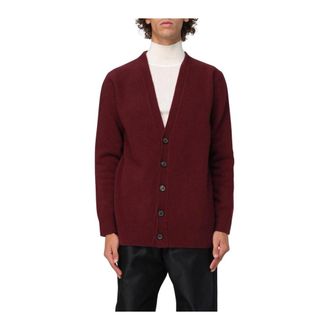 Maison Margiela Cashmere Knitwear, male, Red, L, Cashmere VNeck Cardigan